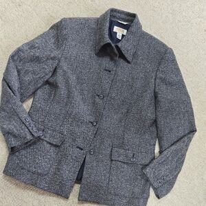 Talbots Blue Herringbone Blazer. EUC!
